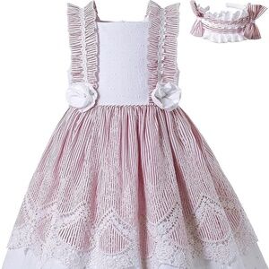 GIRLS Pink Stripe Dress Set